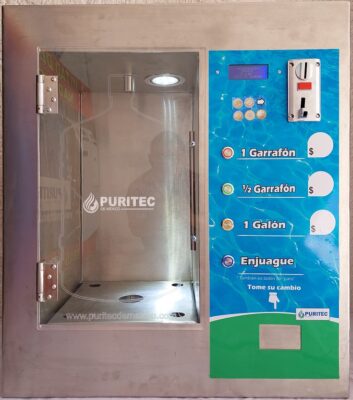 despachador automático de agua da cambio