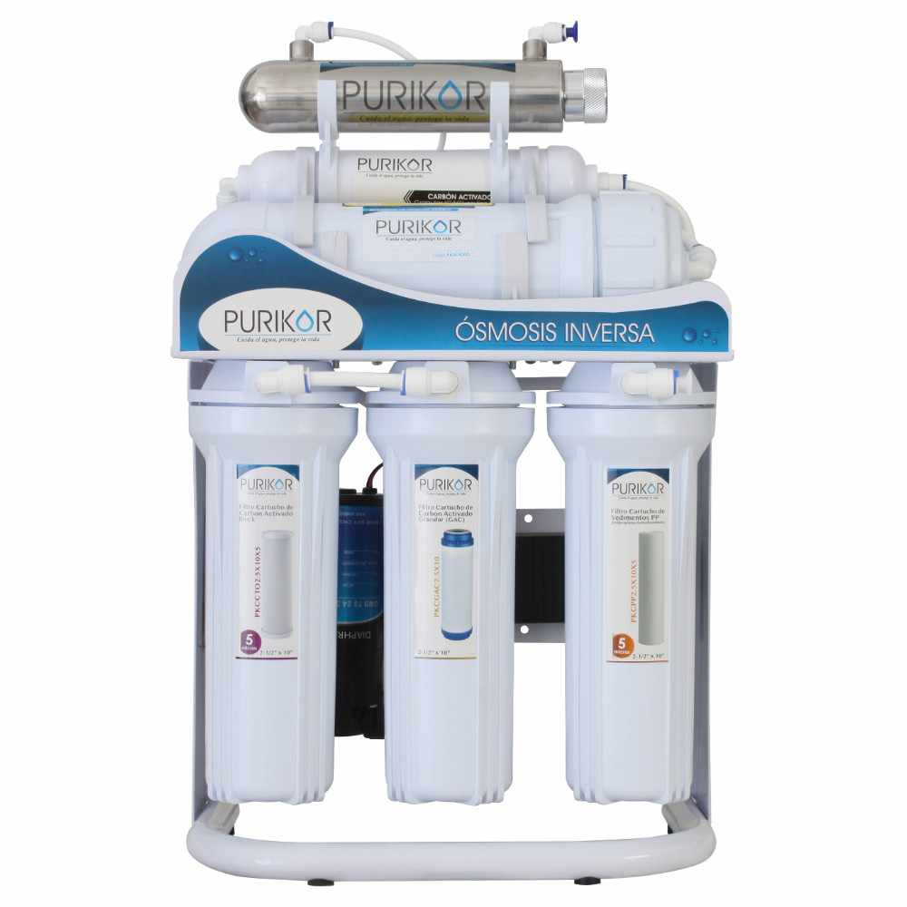 Purificador de agua Osmosis Inversa 6 Etapas Uv 400 GPD Purikor - Puritec  de México