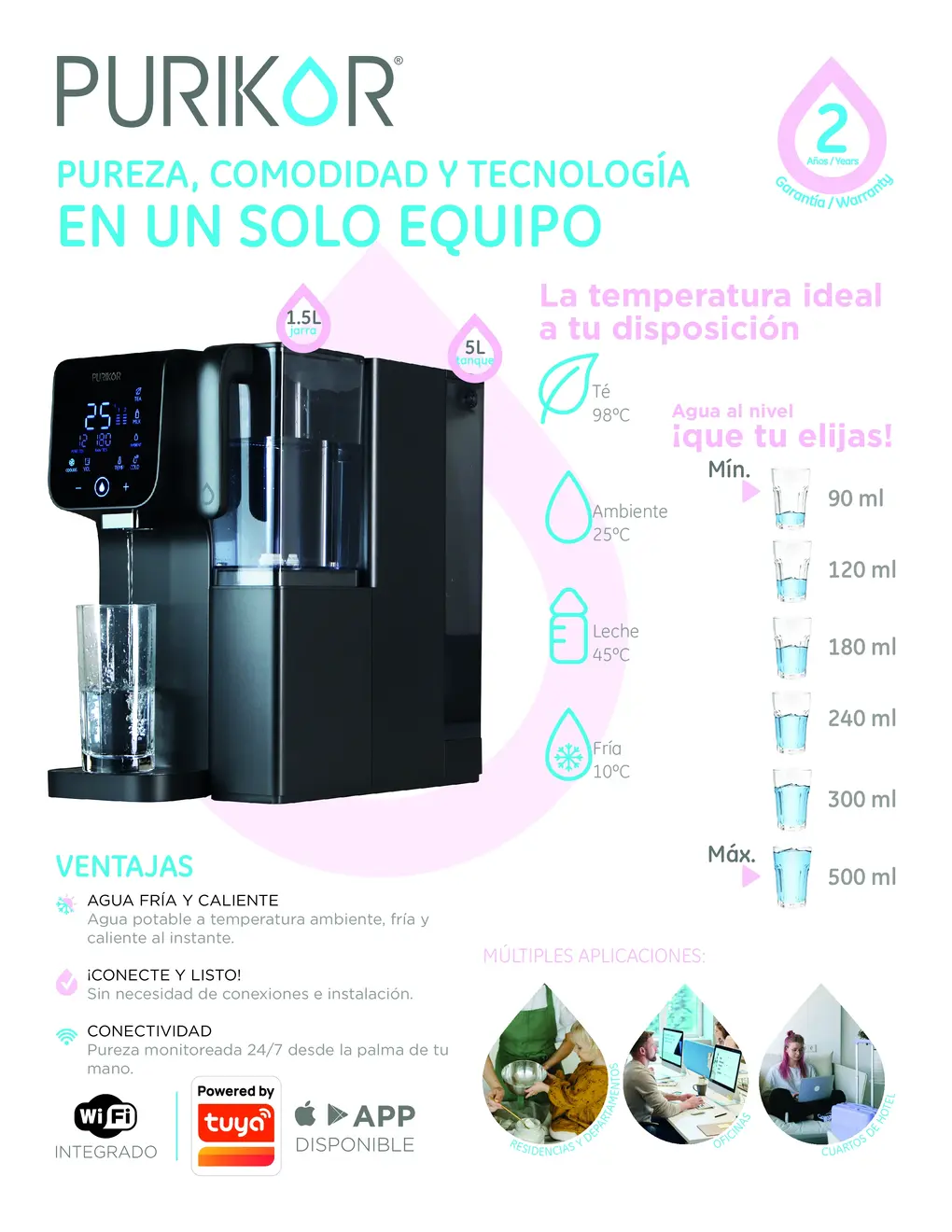 Dispensador de agua con ósmosis inversa PK-EASY-100CT