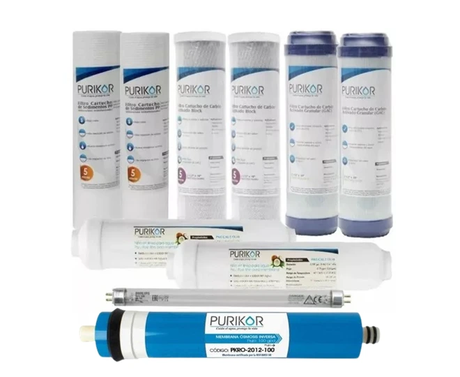 repuestos cartuchos para purificador de agua purikor