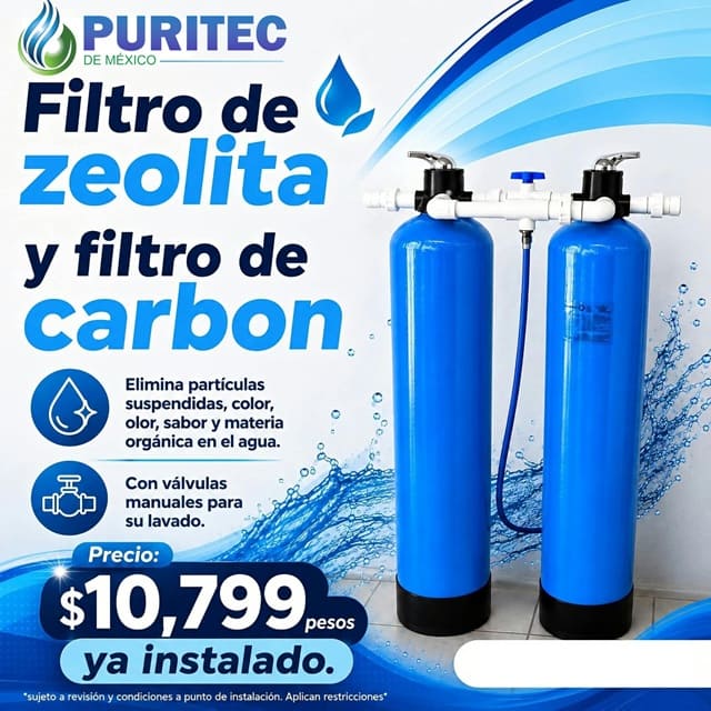 filtros de zeolita y carbón actibado